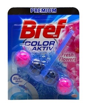 Bref Color Aktiv WC Block 50 Gr - Fresh Flowers  bref, tuvalet bloğu, tuvalet blogu, klozet kokusu, banyo kokusu, tuvalet kokusu giderici, tuvalet temizleyici, sifon temizleyici