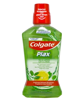 Colgate Ağız Bakım Suyu Plax 500 ml Çay ve Limon colgate, colgate plax, colgate ağız suyu, ağız suyu, ağız bakım suyu, diş temizleme suyu, gargara, colgate ağız bakım suyu, naneli ağız bakım suyu, limonlu ağız bakım suyu