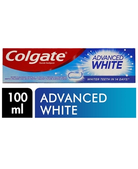 Colgate Diş Macunu 100 ml Advanced White 	colgate, diş macunu, beyazlatıcı diş macunu, ferahlatıcı diş macunu, diş macunu fiyatları, ağız ve diş sağlığı, diş bakım ürünleri, diş macunu satın al, toptan diş macunu, toptan colgate