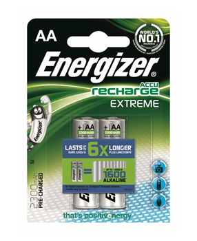 Energizer Rechargeable AA Pen Battery Extreme Alkaline 2300 mAh 2 Pieces Picture of Energizer Rechargeable AA Pen Battery Extreme Alkaline 2300 mAh 2 Pieces