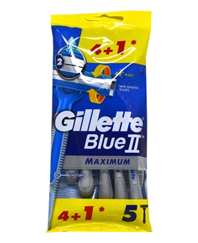 Gillette Blue2 Disposable Razor  4+1 Maximum gillette, blue2, tıraş bıçağı, gillette tıraş bıçağı, gillette blue2 maximum, jilet, gilete