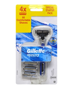 Gillette Mach3 Start Razor with 4 Refill Blade gillette, gillette mach3, mach3, gillette mach 3, mach 3, tıraş bıçağı, tıraş makinesi, yedek tıraş bıçağı, gillette tıraş bıçağı, gillette tıraş makinesi