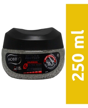Hobby Hair Gel 250 ml Carbon 6 Ultra Hard hobby, saç jölesi, sert saç jölesi, güçlü saç jölesi, saç jölesi fiyatları, saç jölesi çeşitleri, saç jölesi satın al, saç jölesi zararlı mı, jöle saça zararlı mı