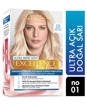 Loreal Excellence Set Saç Boyası Ultra Açık Doğal Sarı No: 01 Picture of Loreal Excellence Set Saç Boyası Ultra Açık Doğal Sarı No: 01