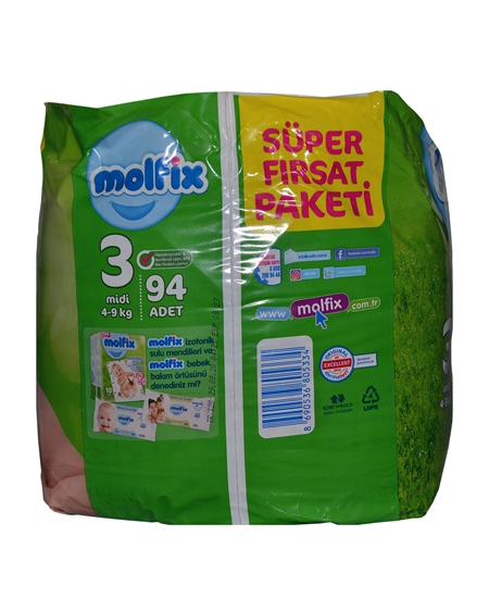 Picture of Molfix Baby Diaper Super Chance Package Size 3 94 Pack