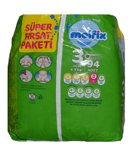 Picture of Molfix Baby Diaper Super Chance Package Size 3 94 Pack
