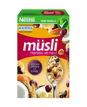 Müsli Kahvaltılık Gevrek 350 g Tropikal Meyveli nestle, müsli, meyveli corn flakes, meyveli kahvaltılık gevrek, corn flakes, kornfıleks, kahvaltılık kornfleks, mısır gevreği, mısır gevreği çeşitleri, mısır gevreği fiyatları, nestle korn fleks satın al, nestle corn flakes toptan