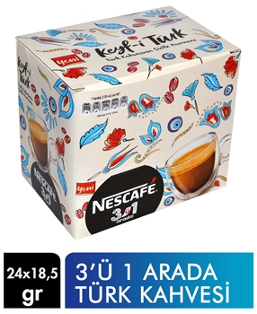 Nescafe 3 in 1 Turkish Coffee with Milk 18.5 gr X 24's Pack nescafe, kahve, neskafe, çözünebilir kahve, toz kahve, neskafe kahve, türk kahvesi, nescafe türk kahvesi, nescafe keyfi türk, hazır türk kahvesi, toz türk kahvesi, kahve fiyatları, toptan kahve satın al