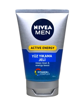 Nivea Men Face Washing Gel 100 ml Active Energy nivea, nivea men, yüz yıkama jeli, yüz kremi, erkek yüz kremi, erkekler için yüz kremi, erkek yüz yıkama jeli