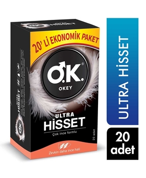 Okey Prezervatif 20'li Ultra Hisset okey, okay, prezervatif, kondom, okey ultra hisset, çok ince prezervatif, çok ince kondom, prezervatif satın al, kondom satın al, prezervatif fiyatları, kondom fiyatları