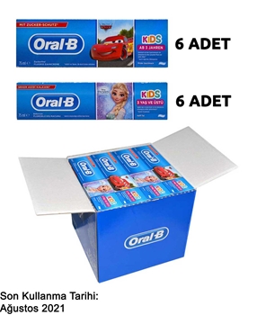 Oral B Toothpaste 75 ml x 12 pcs Child 3+ Age Mix Box Picture of  Oral B Toothpaste 75 ml x 12 pcs Child 3+ Age Mix Box