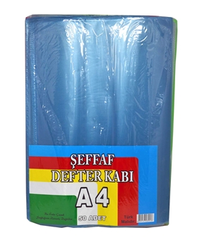 ALC Transparent Notebook Cover 50 Pieces A4 alc, defter kabı, şeffaf defter kabı, renkli defter kabı, defter kabı satın al, kırtasiye ürünleri, okul alışverişi