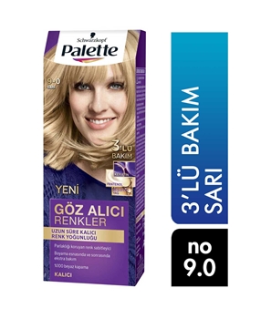 Palette Saç Boyası 50 ml Göz Alıcı Renkler Sarı 9-0 Tüp Krem Picture of Palette Saç Boyası 50 ml Göz Alıcı Renkler Sarı 9-0 Tüp Krem