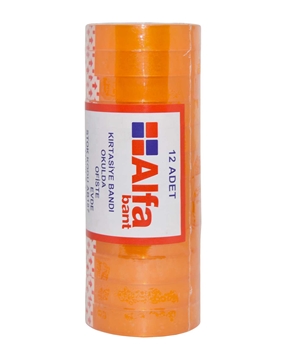 Alfabant Kırtasiye Tipi Para Bandı 11mm30y 12'li Paket alfabant, alfa bant, bant, şeffaf bant, küçük bant, ofis bandı, ofis bandı, kırtasiye bandı, izolo bant, izole bant, ince bant, para bandı,  para bandı satın al, para bandı fiyatları, toptan para bandı