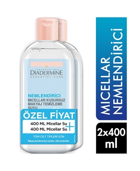 Diadermine Makyaj Temizleme Suyu 400 ml x 2'li Paket Nemlendirici Micellar 	diadermine, diyedermin, üz temizleme suyu, makyaj temizleyici, makyaj çıkarıcı, yüz temizleyici, yüz bakımı, nemlendirici, micellar, micelar, 400 ml makyaj temizleyici, 400 ml diadermine micellar, toptan kozmetik, kozmetik ürünleri, makyaj ürünleri, makyaj malzemeleri