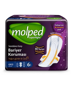 Molped Sanitary Pad 6 Pieces Supernight Picture of  Molped Sanitary Pad 6 Pieces Supernight