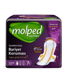 Molped Sanitary Pad 7 Pieces Supernight Long Picture of  Molped Sanitary Pad 7 Pieces Supernight Long
