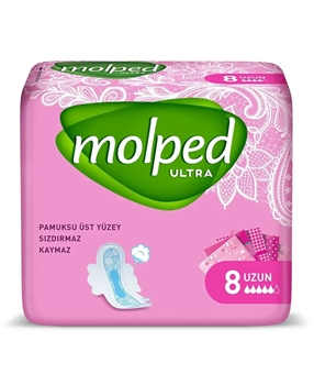 Molped Hijyenik Ped Ultra Uzun 8'li Molped , hijyenik ped, ped, kadın pedi, kadın pedleri, ped fiyatları, kadın pedi fiyatları, kadın pedi satın al, hijyenik ped fiyatları, hijyenik ped satın al