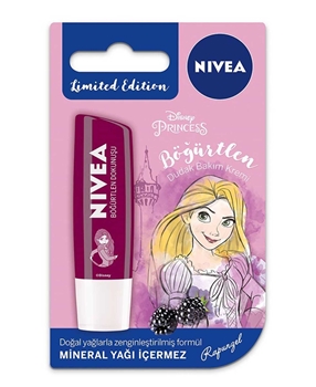 P-Nivea Disney Princess Rapunzel Blueberry Lip Care Creme 5,5 ml nivea, dudak koruyucu, böğürtlenli dudak koruyucu, meyveli dudak koruyucu, nemlendirici dudak koruyucu, dudak kremi, dudak parlatıcısı, böğürtlenli parlatıcı, böğürtlenli dudak parlatıcısı, disney dudak koruyucu, disney dudak kremi, rapunzel dudak kremi, rapunzel dudak koruyucu