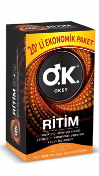Okey Prezervatif 20'li Ritim okey, okay, prezervatif, kondom, okey ritim, geciktirici prezervatif, geciktirici kondom, kabartmalı prezervatif, kabartmalı kondom, prezervatif satın al, kondom satın al, prezervatif fiyatları, kondom fiyatları