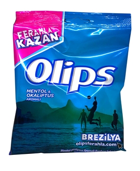 Olips Şekerleme 76 gr x 16'lı Koli Mentol & Okaliptus Aromalı Bonbon olips, olips şeker, mentollü şeker