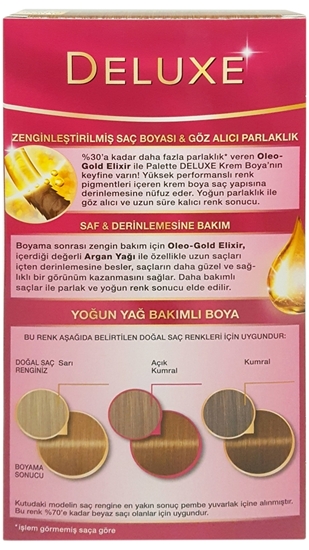 Picture of P-Palette Deluxe Altın Parıltılı Toffee Oleo Gold 7-65 Tüp Krem Saç Boyası 50 ml
