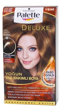 P-Palette Deluxe Dore Kumral 8-554 Oleo Gold Elixir Tüp Krem Saç Boyası 50 ml Picture of P-Palette Deluxe Dore Kumral 8-554 Oleo Gold Elixir Tüp Krem Saç Boyası 50 ml