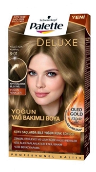 P-Palette Deluxe Küllü Açık Kumral 8-01 Tüp Krem Saç Boyası 50 ml Picture of P-Palette Deluxe Küllü Açık Kumral 8-01 Tüp Krem Saç Boyası 50 ml