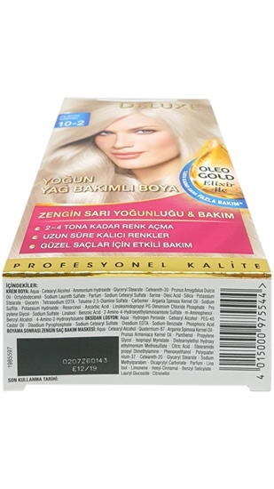 Picture of P-Palette Deluxe Platin Sarısı Oleo Gold 10-2 Tüp Krem Saç Boyası 50 ml