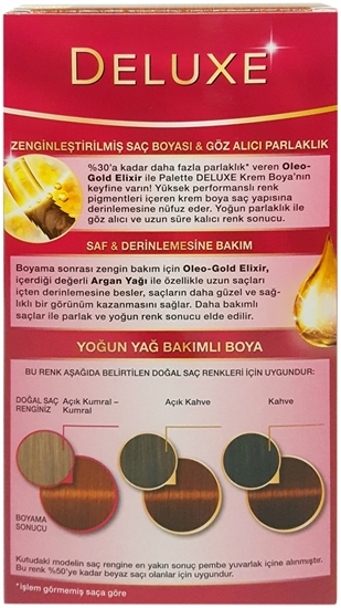 Picture of P-Palette Deluxe Yoğun Parlak Bakır Oleo Gold 7-77 Tüp Krem Saç Boyası 50 ml