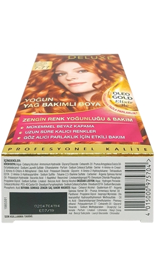 Picture of P-Palette Deluxe Yoğun Parlak Bakır Oleo Gold 7-77 Tüp Krem Saç Boyası 50 ml