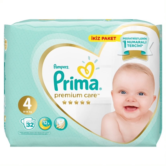 Picture of  Prima Premium Care Baby Diapers Size 4 32 Pieces