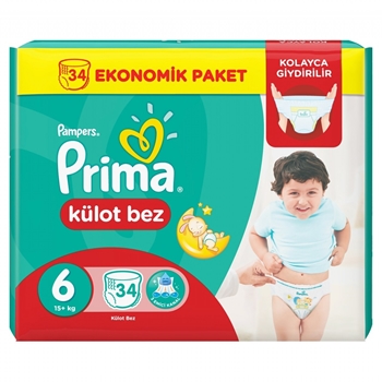 Prima Külot Bez Bebek Bezi No:6 34'lü Eko Picture of Prima Külot Bez Bebek Bezi No:6 34'lü Eko