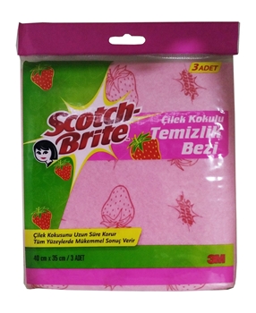 Scotch Brite Çilek Kokulu Temizlik Bezi 3'lü scotch brite çilek kokulu temizlik bezi, scotch brite, temizlik bezi