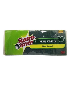 Scotch Brite Yeşil Klasik Bulaşık Süngeri 8'li 	scotch brite, scotch brite bulaşık süngeri, bulaşık süngeri
