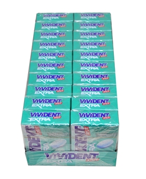 XVivident Xylit Extra Nane Aromalı Şekersiz Sakız 21 gr X 20'li Paket Vivident, Xylit, vivident cube, şekersiz sakız, naneli sakız, nane aromalı sakız, sakız, vivitent