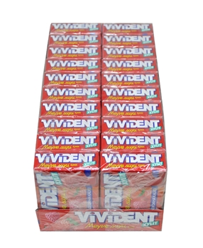 XVivident Xylit Meyve Suyu Aromalı Şekersiz Sakız 22 gr X 20'li Paket Vivident, Xylit, vivident cube, şekersiz sakız, meyveli sakız sakız, meyve aromalı sakız, meyve sulu sakız, sakız, vivitent