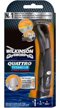 Wilkinson Sword Quattro Titanium Precision Carbon 1up Razor Picture of Wilkinson Sword Quattro Titanium Precision Carbon 1up Razor