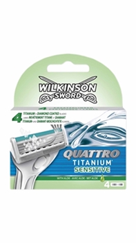 Wilkinson Sword Quattro Titanium Sensitive Tıraş Makinesi + 12 Adet Quattro Sensitive Yedek Picture of Wilkinson Sword Quattro Titanium Sensitive Tıraş Makinesi + 12 Adet Quattro Sensitive Yedek
