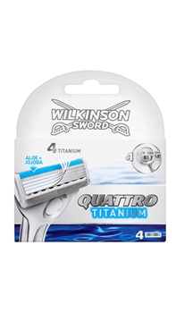P-Wilkinson Sword Quattro Titanium Tıraş Bıçağı Yedeği 4'lü Wilkinson Sword, tıraş bıçağı, Wilkinson Sword quattro tıraş bıçağı, jilet, tıraş makinesi, yedek tıraş jileti, wilkinson tıraş bıçağı yedeği, yedek tıraş bıçağı fiyatları, toptan tıraş bıçağı yedeği satın al