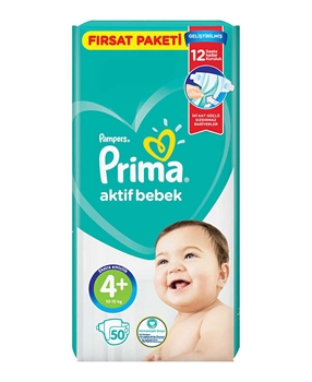 Prima Baby Diapers 50 Pieces Active Baby Advantage Pack No: 4 	prima, prima bebek bezi, bebek bezi, toptan bebek bezi, bebek bezi fiyatı, bebek bezi satın al, prima aktif bebek no 4+ satın al, prima aktif bebek no 4+ fiyat