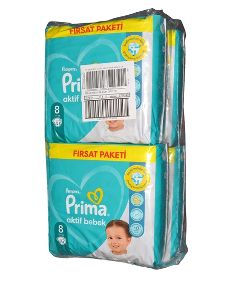 Picture of  Prima Baby Diapers 31 Pieces Active Baby Advantage Pack No: 8