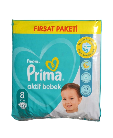 Picture of  Prima Baby Diapers 31 Pieces Active Baby Advantage Pack No: 8