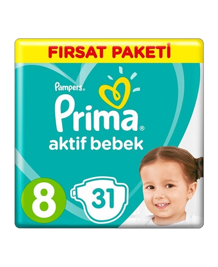 Picture of  Prima Baby Diapers 31 Pieces Active Baby Advantage Pack No: 8