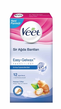 VEET WAX STRIP SENSITIVE SKIN (BLUE) 12'S veet, ağda, sir ağda, ağda bandı, veet ağda bandı, veet hassas ciltler için ağda bandı