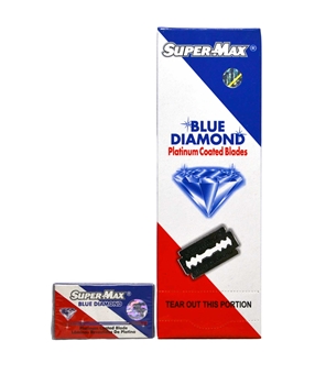 SuperMax Blue Diamond Shaving Blade Double Edge 100's supermax, tıraş, jilet, tıraş bıçağı, berber bıçağı, berber jileti