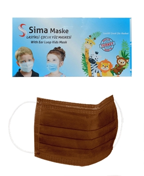 3 Katlı Telli Sima Çocuk Maske 50'li Paket Kahverengi 4-12 Yaş Picture of 3 Katlı Telli Sima Çocuk Maske 50'li Paket Kahverengi 4-12 Yaş