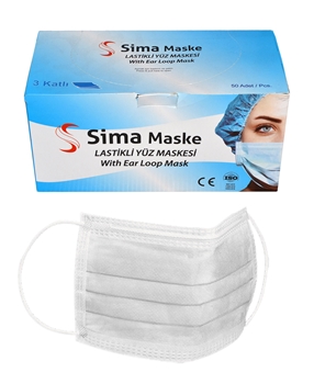 3 Layer Wired Sima Mask 50-Pack White Picture of  3 Layer Wired Sima Mask 50-Pack White