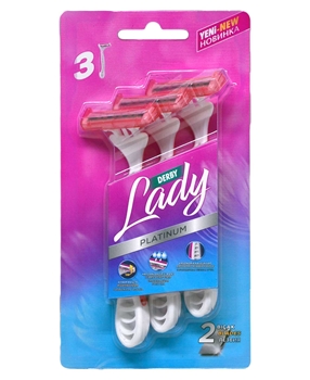 Derby LADY PLATINUM SHAVING BLADE 3'S BLISTER derby, derbi, derby lady, derbi leydi, tıraş bıçağı, jilet, kadın tıraş bıçağı, kadın jilet, kadınlar için tıraş bıçağı, kadınlar için jilet, derby tıraş bıçağı, derby lady tıraş bıçağı, tıraş bıçağı satın al, tıraş bıçağı fiyatları, kadın tıraş bıçağı satın al, kadın tıraş bıçağı fiyatları, toptan derby lady satın al, tapton derby lady fiyatları