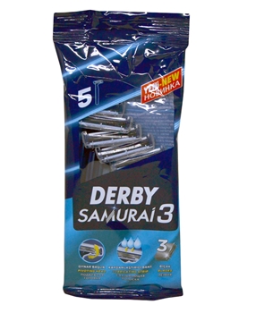 Derby SAMURAI3 SHAVING BLADE 5'S POUCH derby, derbi, derby samuria, derbi samurayi, tıraş bıçağı, jilet, derby tıraş bıçağı, derby samuria tıraş bıçağı, tıraş bıçağı satın al, tıraş bıçağı fiyatları, samuria tıraş bıçağı satın al, samurai tıraş bıçağı fiyatları, toptan derby samurai satın al, tapton derby samurai fiyatları